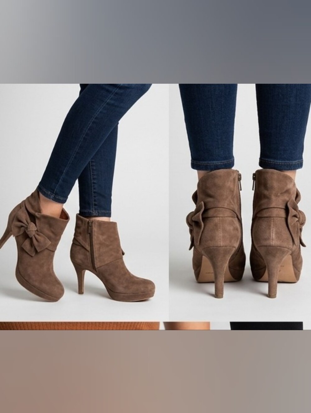 Corso Como Dali Taupe Ankle Boots with Knot Detail